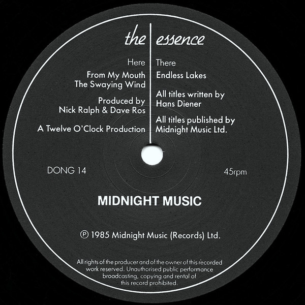 Cover zu The Essence (4) - Endless Lakes | 1985 | Vinyl, 12