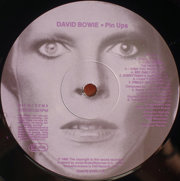 Cover zu David Bowie - Pinups | 1990 | Vinyl | Rock | Europe