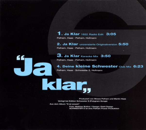 Cover zu Schwester S. Featuring Rödelheim Hartreim Projekt - Ja Klar | 1995 | Vinyl | Hip Hop | Germany