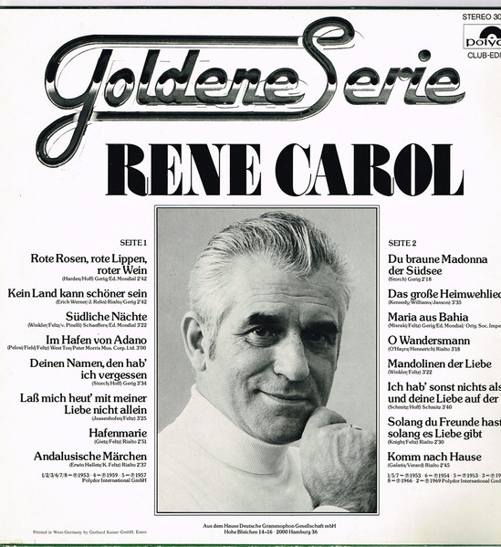 Cover zu René Carol - Rene Carol | 1980 | Vinyl | Pop | Germany
