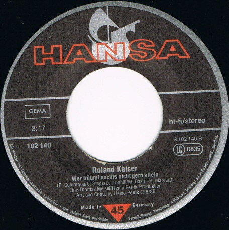 Cover zu Roland Kaiser - Santa Maria | 1980 | Vinyl | Rock | Germany