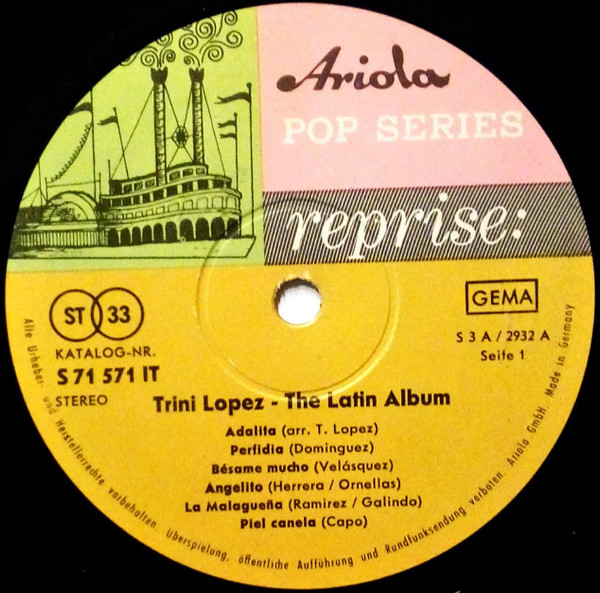 Cover zu Trini Lopez - The Latin Album | 1964 | Vinyl | Latin | Germany