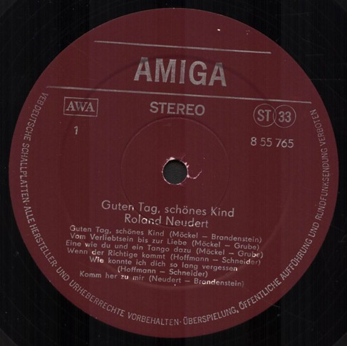 Cover zu Roland Neudert - Guten Tag, Schönes Kind | 1980 | Vinyl | Pop | German Democratic Republic (GDR)