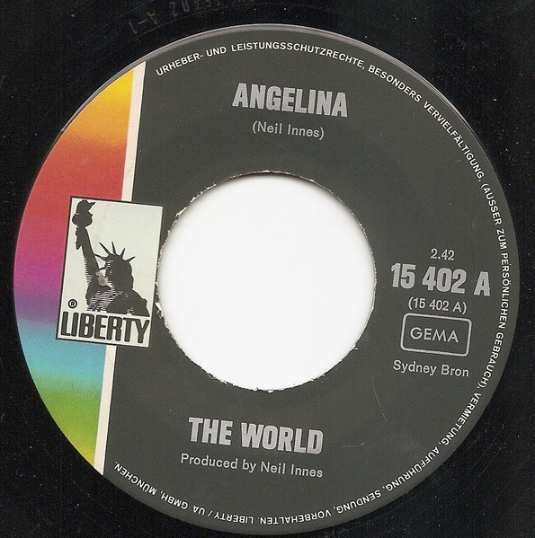 Cover zu The World (4) - Angelina / Come Out Into The Open | 1970 | Vinyl, 7