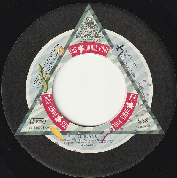 Cover zu Culture Beat Featuring Lana E. And Jay Supreme - I Like You | 1990 | Vinyl | Electronic | Europe