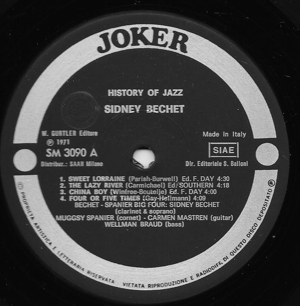 Cover zu Sidney Bechet - La Storia Del Jazz (History Of Jazz) | 1971 | Vinyl | Jazz | Italy