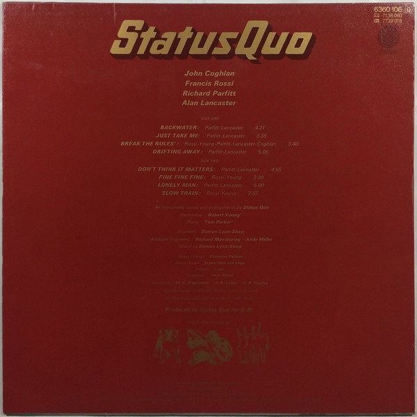 Cover zu Status Quo - Quo | 1974 | LP, Album | Rock | Germany