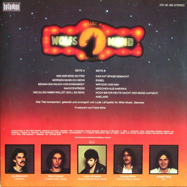 Cover zu Wolfsmond (2) - Lude LaFayette's Wolfsmond | 1981 | Vinyl | Rock | Germany