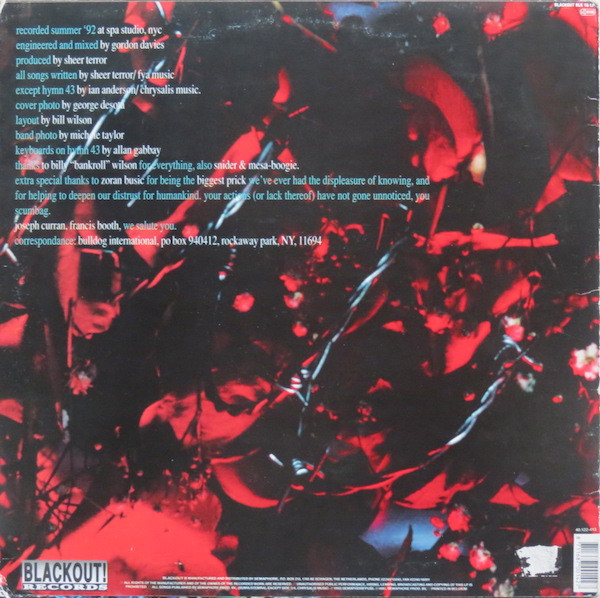 Cover zu Sheer Terror - Thanks Fer Nuthin' | 1992 | Vinyl | Rock | Netherlands Schallplatten Ankauf