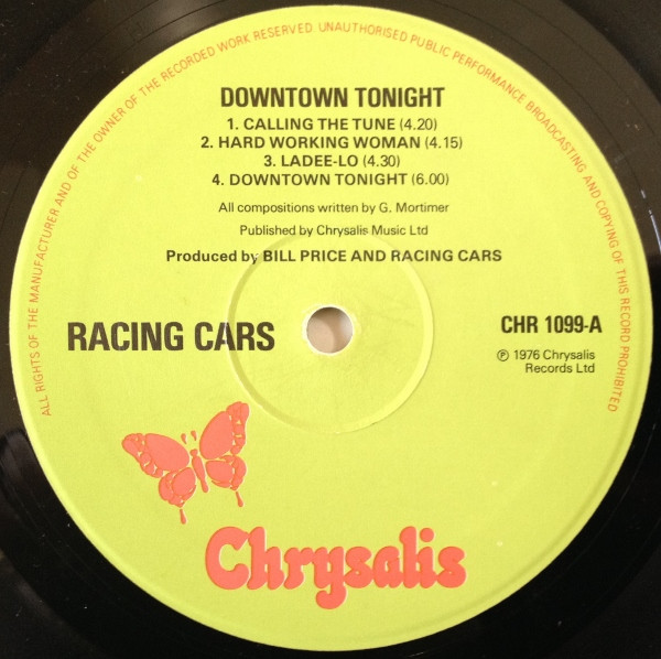 Cover zu Racing Cars - Downtown Tonight | 1976 | Vinyl | Rock | UK Schallplatten Ankauf