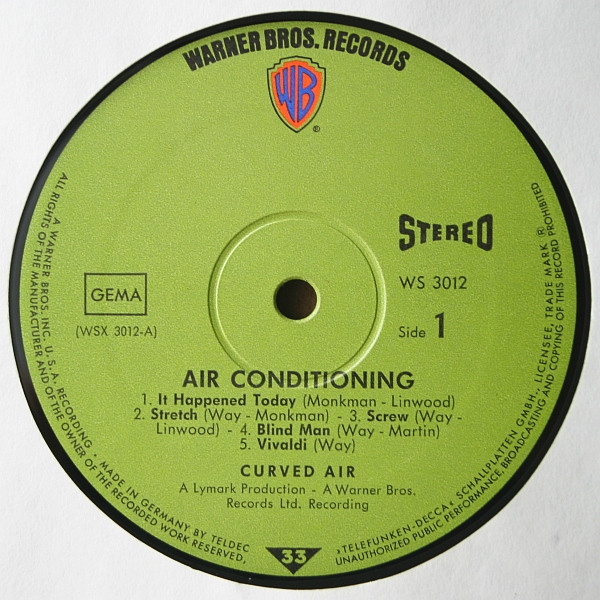 Cover zu Curved Air - Airconditioning | 1970 | Vinyl | Rock | Germany Schallplatten Ankauf