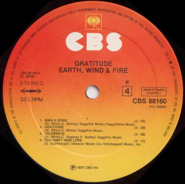 Cover zu Earth, Wind & Fire - Gratitude | Vinyl | Funk / Soul | Europe