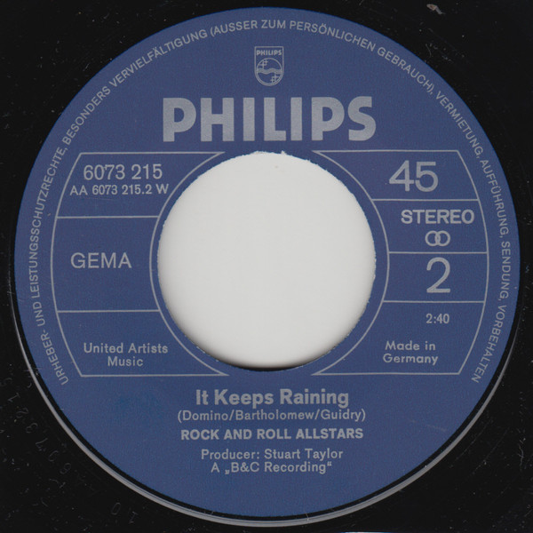 Cover zu Rock 'N' Roll Allstars - Baby, Can You Feel It / It Keeps Raining | Vinyl, 7