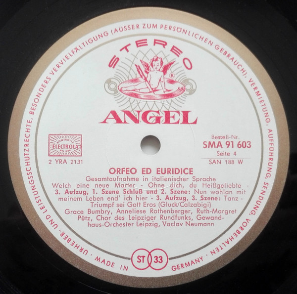 Cover zu Christoph Willibald Gluck - Grace Bumbry, Anneliese Rothenberger, Ruth-Margret Pütz, Rundfunkchor Leipzig, Gewandhausorchester Leipzig, Václav Neumann - Orfeo Ed Euridice | Vinyl | Classical