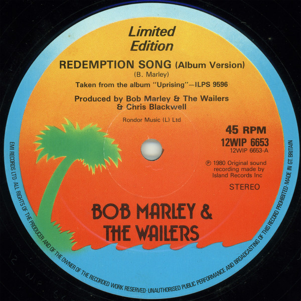 Cover zu Bob Marley & The Wailers - Redemption Song | 1980 | Vinyl | Reggae | UK