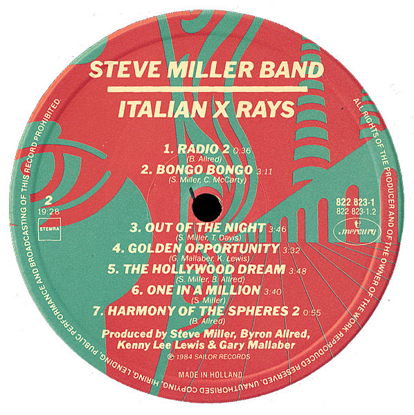 Cover zu Steve Miller Band - Italian X Rays | 1984 | Vinyl | Rock | Netherlands