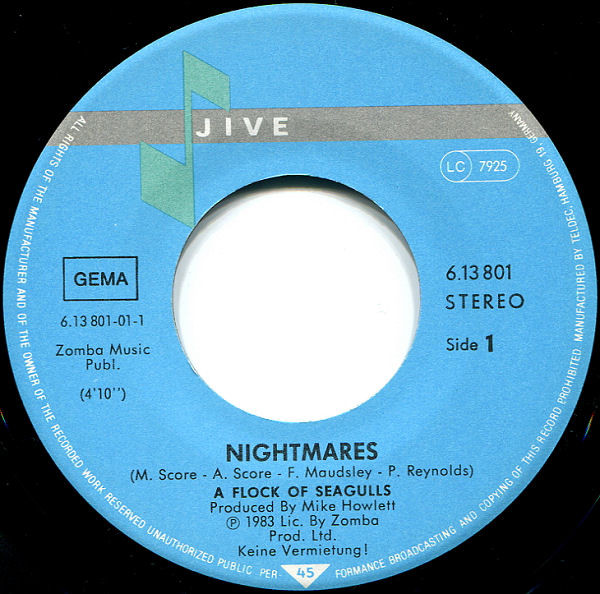 Cover zu A Flock Of Seagulls - Nightmares | 1983 | Vinyl | Electronic | Germany