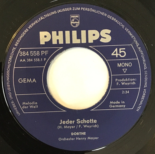 Cover zu Dorthe Kollo - Jeder Schotte | Vinyl | Pop | Germany Schallplatten Ankauf