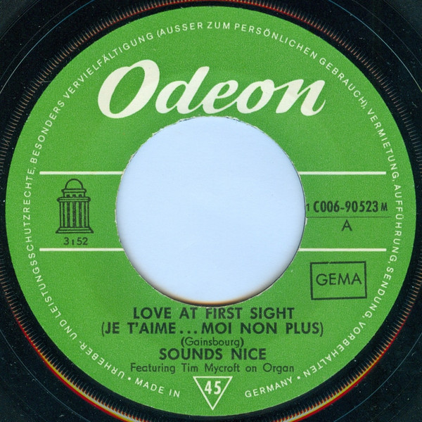 Cover zu Sounds Nice - Love At First Sight / Love You Too | 1969 | Vinyl | Rock | Germany Schallplatten Ankauf