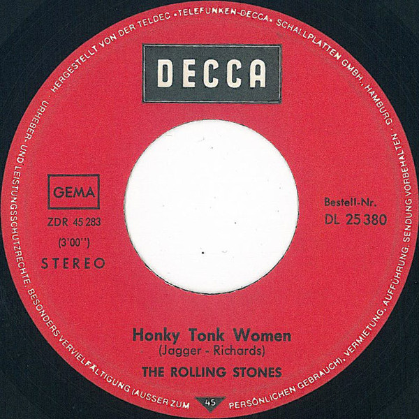 Cover zu The Rolling Stones - Honky Tonk Women / You Can't Always Get What You Want | 1969 | Vinyl, 7