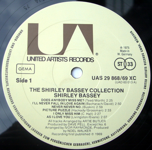 Cover zu Shirley Bassey - The Shirley Bassey Collection | 1975 | Vinyl | Jazz, Pop | Germany