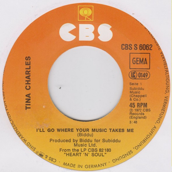 Cover zu Tina Charles - I'll Go Where Your Music Takes Me | 1978 | Vinyl | Funk / Soul | Germany Schallplatten Ankauf