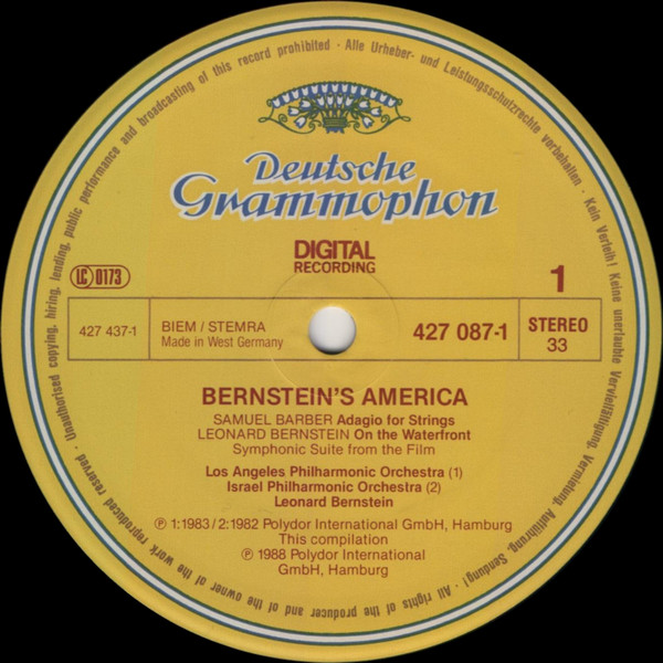 Cover zu Various - Bernstein's America | 1988 | Vinyl | Classical | Germany