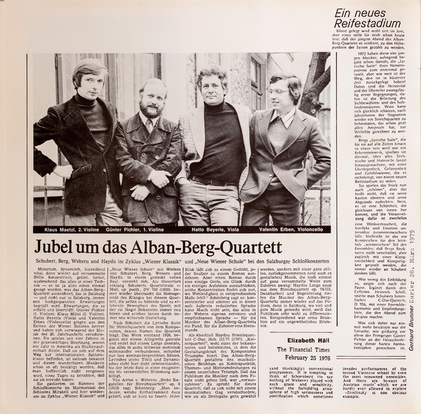 Cover zu Wolfgang Amadeus Mozart / Joseph Haydn - Alban Berg Quartett - »Frühlingsquartett« / »Reiterquartett« | 1977 | Vinyl | Classical | Germany