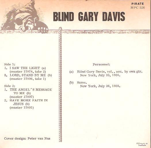 Cover zu Blind Gary Davis - Blind Gary Davis | Vinyl | Blues | Sweden Schallplatten Ankauf