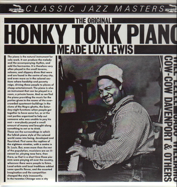 Bild Meade “Lux” Lewis, Will Ezell, Jabo Williams, Cow Cow Davenport & Various – The Original Honky Tonk Piano | 1983 | Vinyl, LP, Compilation | Jazz | Germany Schallplatten Ankauf