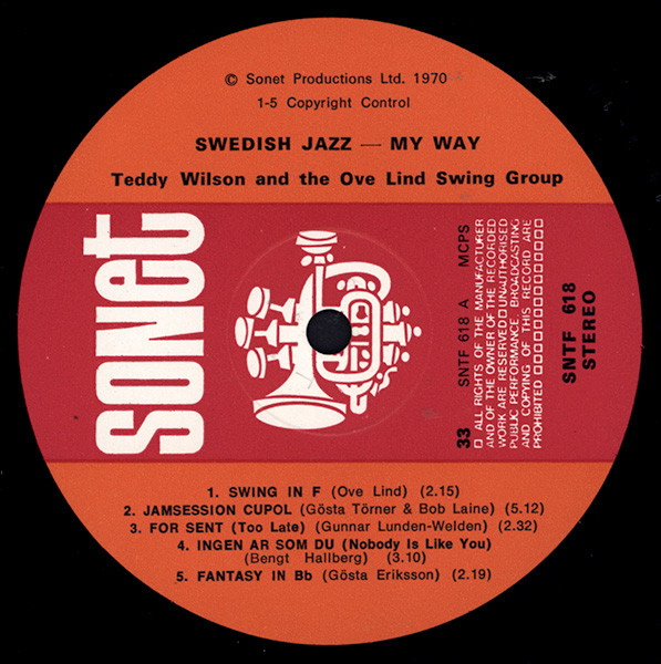 Cover zu Teddy Wilson & The Ove Lind Swing Group - Swedish Jazz My Way | 1970 | Vinyl | Jazz | UK Schallplatten Ankauf