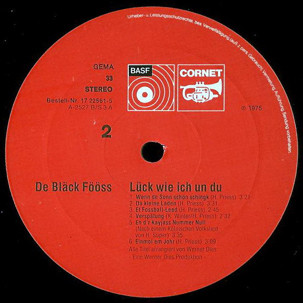 Cover zu Bläck Fööss - Lück Wie Ich Un Du | 1975 | Vinyl | Pop, Folk, World, & Country | Germany