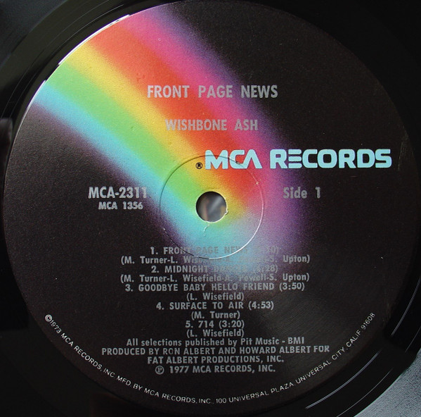 Cover zu Wishbone Ash - Front Page News | 1977 | Vinyl | Rock | US