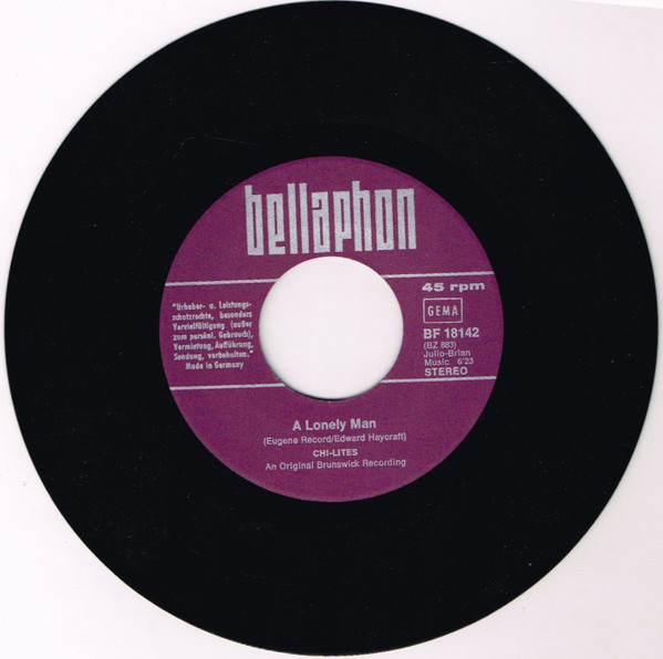 Cover zu The Chi-Lites - A Lonely Man | 1972 | Vinyl | Funk / Soul | Germany Schallplatten Ankauf
