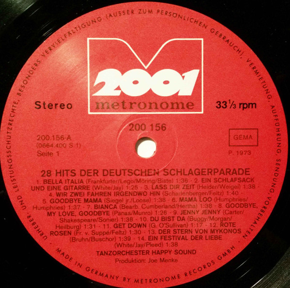 Cover zu Tanzorchester Happy Sound - 28 Hits Der Deutschen Schlagerparade | 1973 | Vinyl, LP, Stereo | Pop | Germany Schallplatten Ankauf
