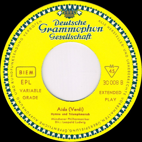 Cover zu Ruggiero Leoncavallo, Pietro Mascagni, Giuseppe Verdi - Der Bajazzo · Cavalleria Rusticana · Aida | 1962 | Vinyl, 7