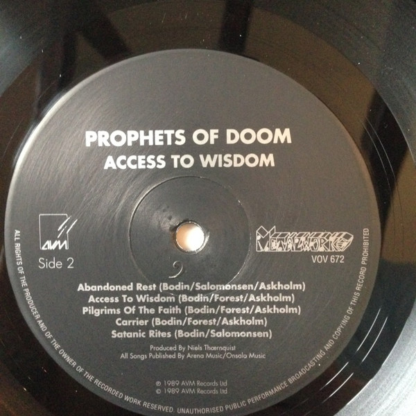 Cover zu Prophets Of Doom (2) - Access To Wisdom | 1989 | Vinyl | Rock | Denmark