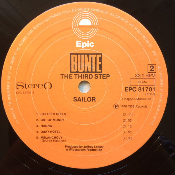 Cover zu Sailor - The Third Step | 1976 | Vinyl | Rock, Pop | Germany