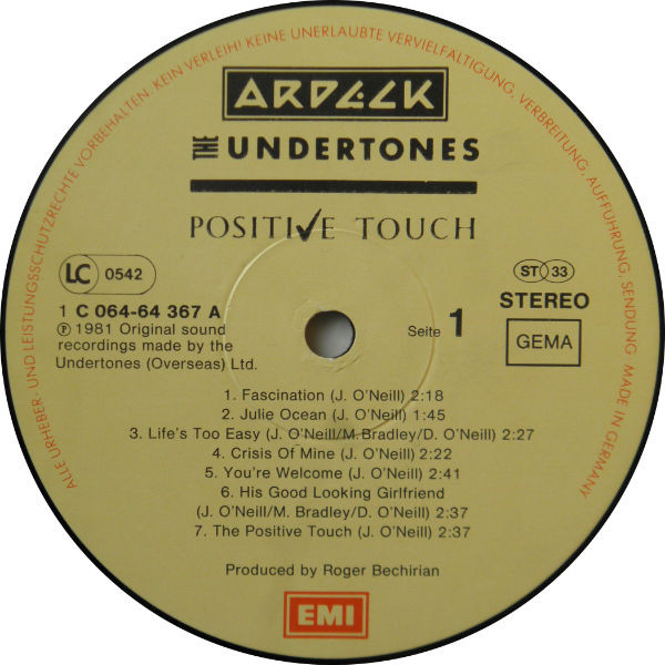 Cover zu The Undertones - Positive Touch | 1981 | Vinyl | Rock | Germany