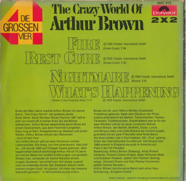 Cover zu The Crazy World Of Arthur Brown - Die Grossen Vier Von The Crazy World Of Arthur Brown | Vinyl | Rock | Germany