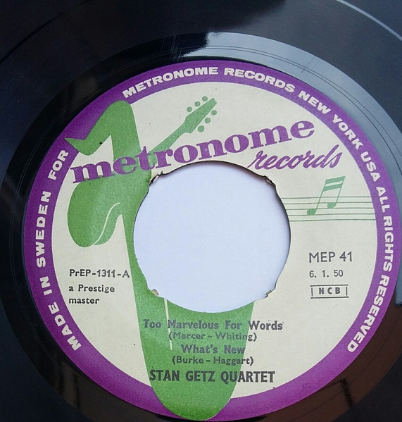 Cover zu Stan Getz Quartet - Vol. 2 | 1956 | Vinyl | Jazz | Sweden