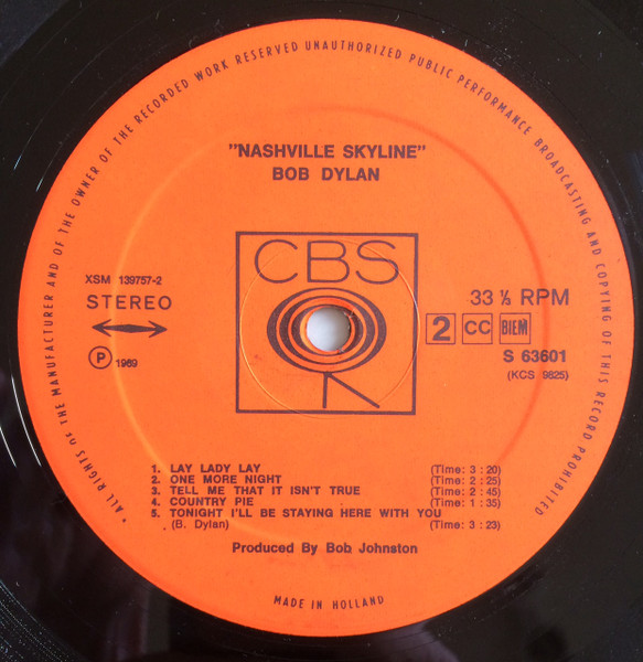Cover zu Bob Dylan - Nashville Skyline | Vinyl | Rock, Folk, World, & Country | Europe Schallplatten Ankauf