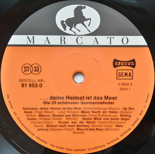 Cover zu Various - ...Deine Heimat Ist Das Meer (Die 20 Schönsten Seemannslieder) | Vinyl | Folk, World, & Country | Germany