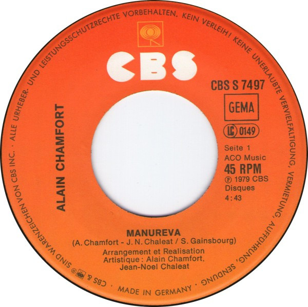 Cover zu Alain Chamfort - Manureva | 1979 | Vinyl | Electronic, Pop | Germany Schallplatten Ankauf