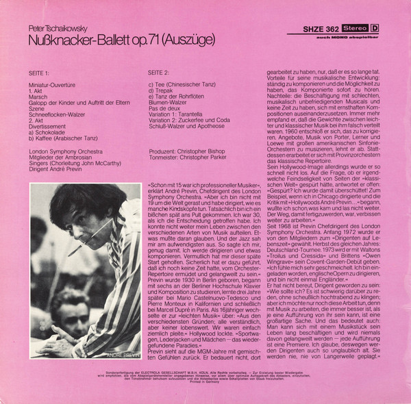 Cover zu Pyotr Ilyich Tchaikovsky - London Symphony Orchestra · Leitung André Previn - Nussknacker-Ballett, Op. 71 - Auszüge | 1972 | Vinyl | Classical | Germany Schallplatten Ankauf