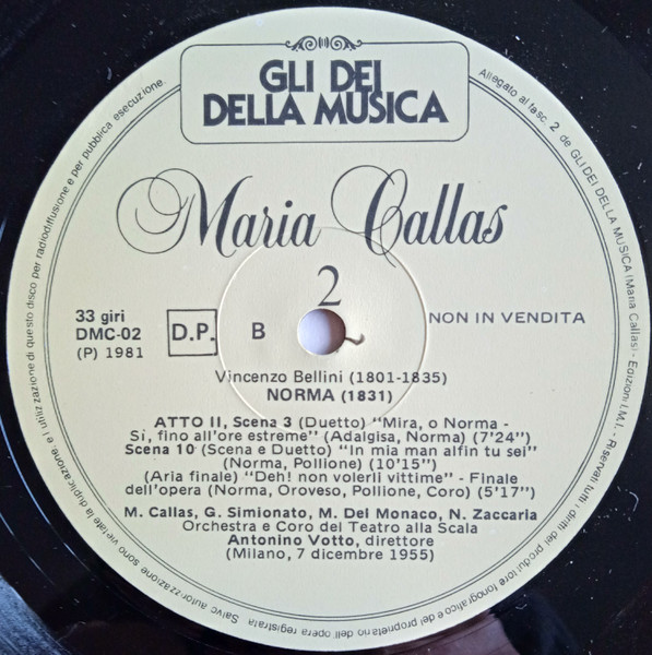 Cover zu Vincenzo Bellini - Maria Callas, Orchestra Del Teatro Alla Scala e Coro Del Teatro Alla Scala, Antonino Votto - Norma (Selezione Dell' Opera) | 1981 | Vinyl, LP | Classical | Italy