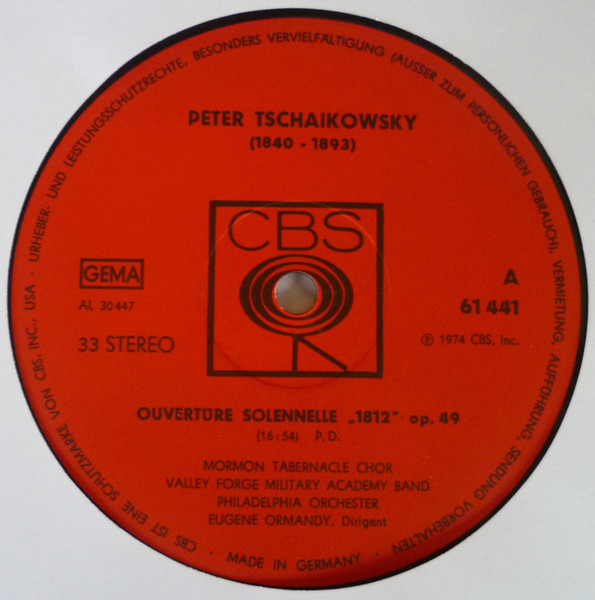 Cover zu Pyotr Ilyich Tchaikovsky - The Philadelphia Orchestra, Mormon Tabernacle Choir, Valley Forge Military Academy Band, Eugene Ormandy - Ouvertüre