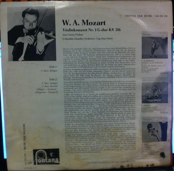 Cover zu Wolfgang Amadeus Mozart / Columbia Chamber Orchestra, Isaac Stern - Violinkonzert G-Dur KV 216 | Vinyl | Classical | Germany Schallplatten Ankauf