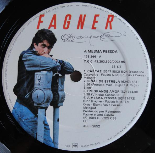 Cover zu Raimundo Fagner - A Mesma Pessoa | 1984 | Vinyl | Latin, Pop | Brazil