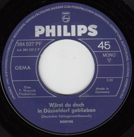 Cover zu Dorthe Kollo - Wärst Du Doch In Düsseldorf Geblieben | 1968 | Vinyl | Pop | Germany